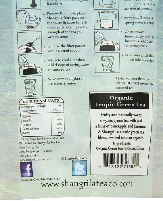 Shangri La Tea Company Iced Tea, Tropical Passion, 6 Count, (3 Oz Total) N27