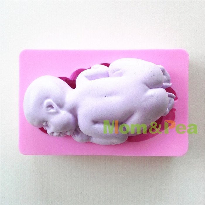 Mom&pea 0646 Baby Shaped Silicone Mould for Fondant Cake Sugar Paste Cake Decoration 3d Cake Toppers Mold Soap... N2