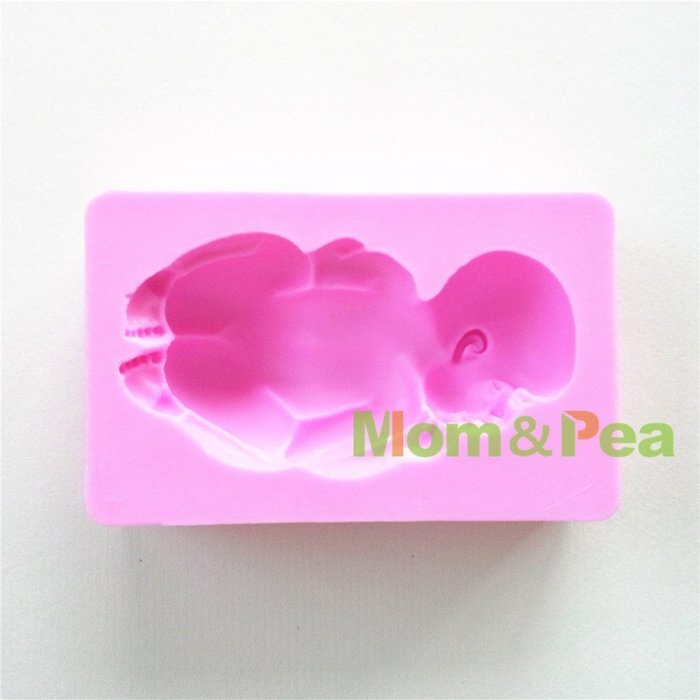 Mom&pea 0646 Baby Shaped Silicone Mould for Fondant Cake Sugar Paste Cake Decoration 3d Cake Toppers Mold Soap... N6