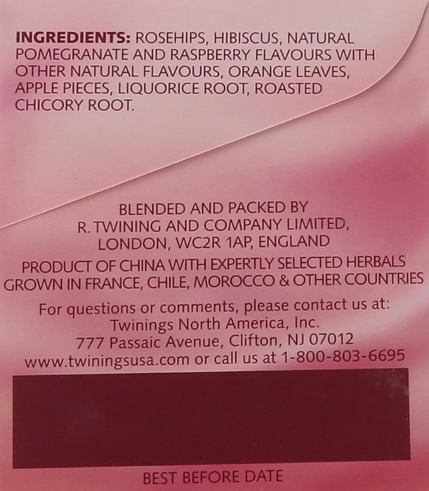 Twinings Herbal Tea, Pomegranate and Raspberry, 20 Count N2