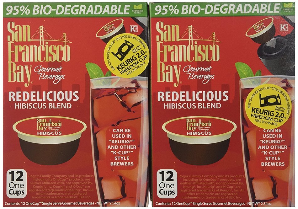 SAN FRANCISCO BAY REDELICIOUS HIBISCUS BLEND 24 ONE CUPS for Keurig K-Cup Brewers N3
