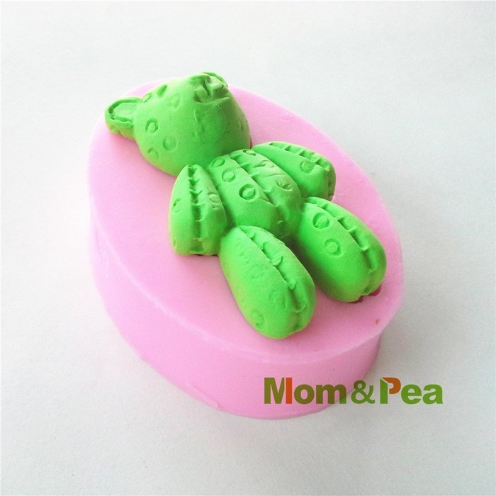 Mom&pea 0521 Knitted Bear Shaped Silicone Mould for Fondant Cake Sugar Paste Cake Decoration 3d Cake Toppers Mold... N2