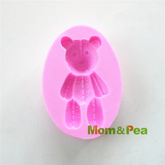 Mom&pea 0521 Knitted Bear Shaped Silicone Mould for Fondant Cake Sugar Paste Cake Decoration 3d Cake Toppers Mold... N3