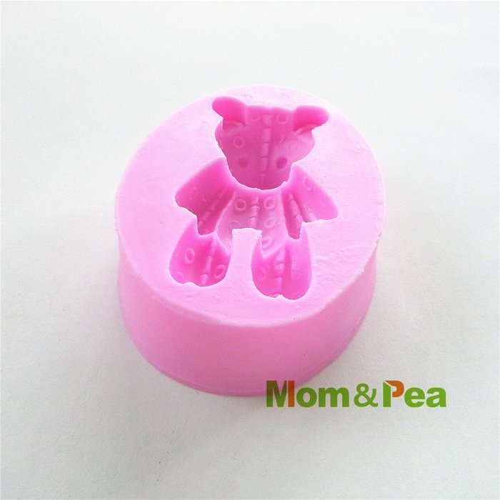 Mom&pea 0521 Knitted Bear Shaped Silicone Mould for Fondant Cake Sugar Paste Cake Decoration 3d Cake Toppers Mold... N4