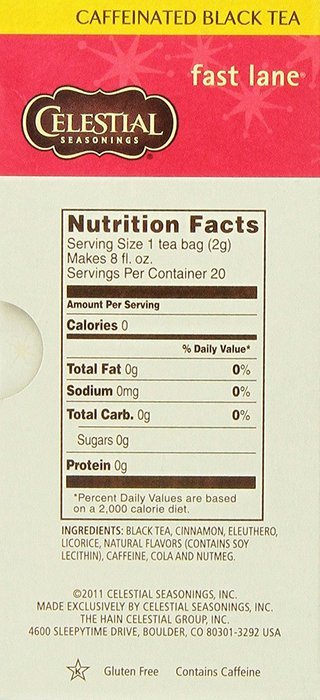 Celestial Seasonings Fast Lane Black Tea, 20 Count (Pack of 6) N4
