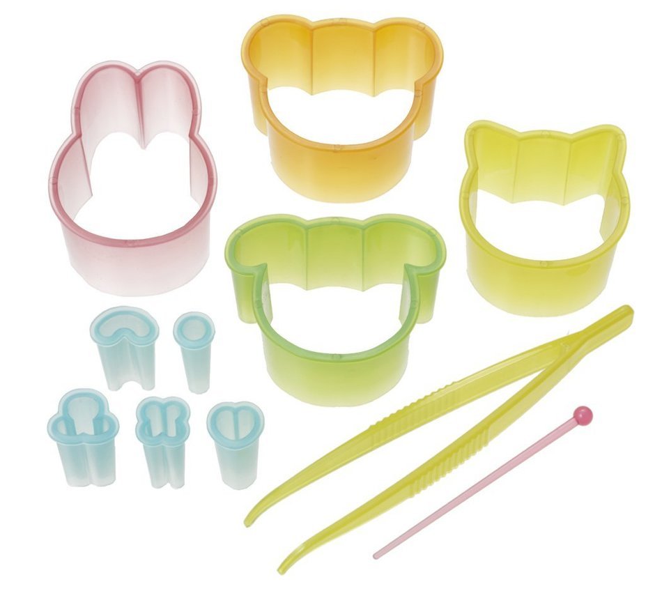 Torune Food Cutter Molds 9pcs (Animal Shape) & Tweezers & Food Pick Set P-2962