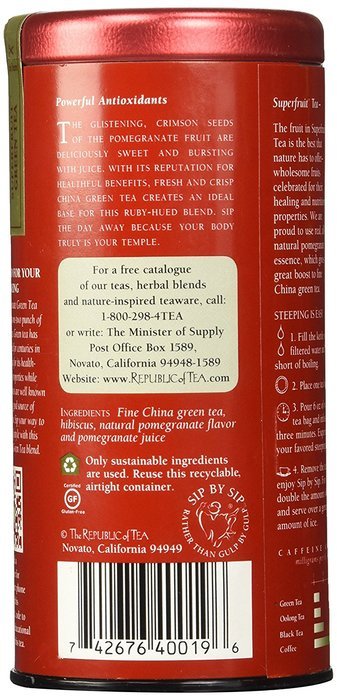 The Republic of Tea, Pomegranate Green Tea, 50-Count N3