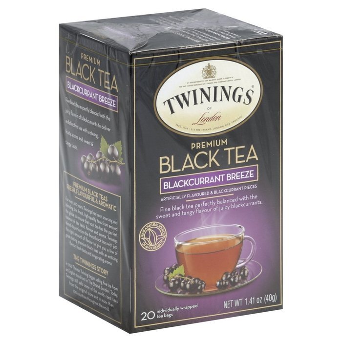 Twinings Premium Blackcurrant Breeze Black Tea, 20 Tea Bags