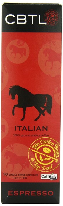 CBTL Italian Espresso Capsules By The Coffee Bean & Tea Leaf, 10 Count Box