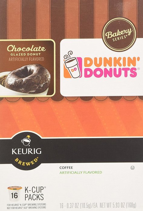 Dunkin Donuts Bakery Series Chocolate Glazed Donut Flavored Coffee K-Cups For Keurig K Cup Brewers - 32 Pack N6