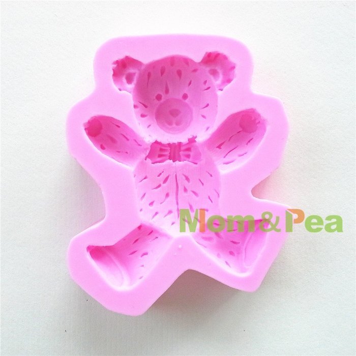 Mom&pea 0637 Bear Shaped Silicone Mould for Fondant Cake Sugar Paste Cake Decoration 3d Cake Toppers Mold 9.1*... N3