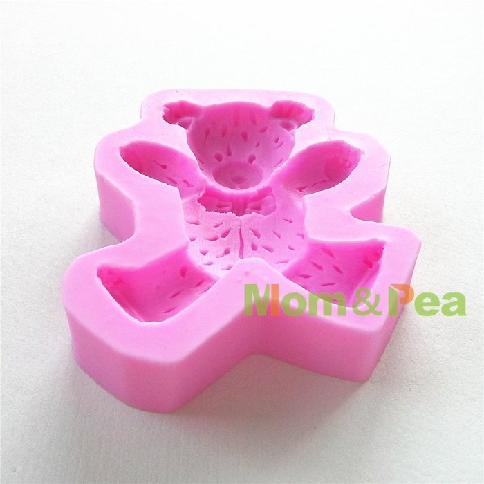 Mom&pea 0637 Bear Shaped Silicone Mould for Fondant Cake Sugar Paste Cake Decoration 3d Cake Toppers Mold 9.1*... N4