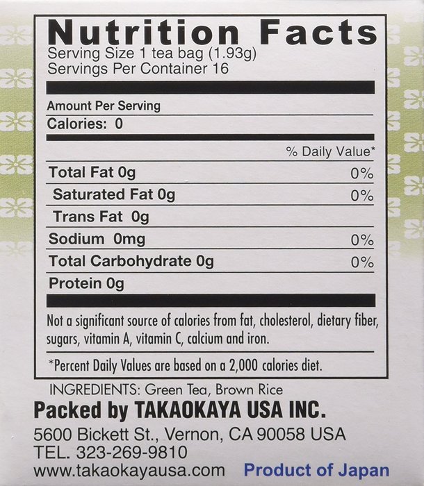 Takaokaya Japanese Brown Rice Tea with Matcha Powder (Genmai Cha) N4