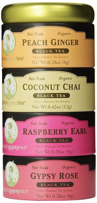 Zhena's Gypsy Tea, Black Tea Sampler Tin, 16 Count Tea Sachets