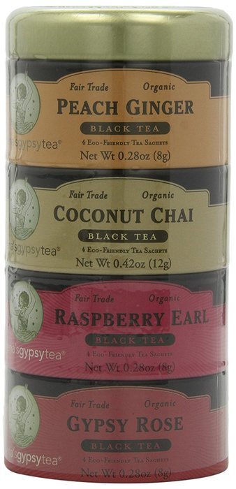 Zhena's Gypsy Tea, Black Tea Sampler Tin, 16 Count Tea Sachets N5