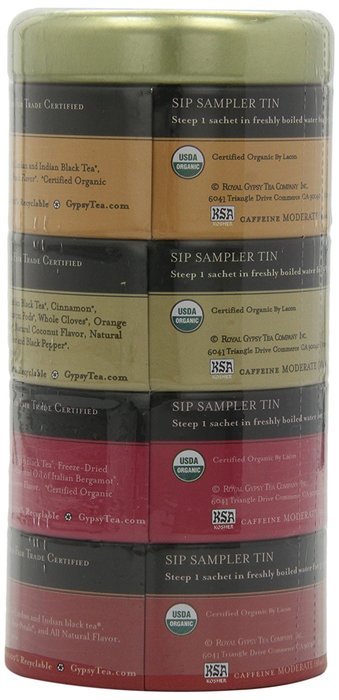 Zhena's Gypsy Tea, Black Tea Sampler Tin, 16 Count Tea Sachets N8
