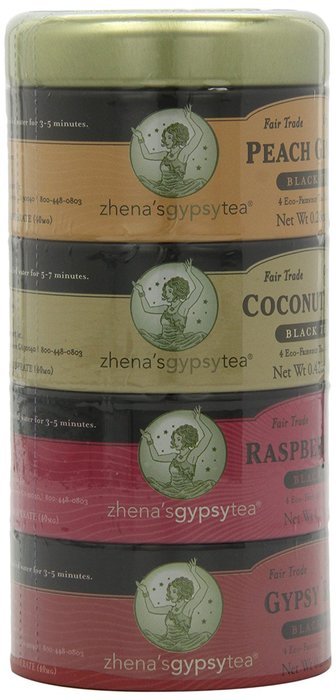 Zhena's Gypsy Tea, Black Tea Sampler Tin, 16 Count Tea Sachets N10