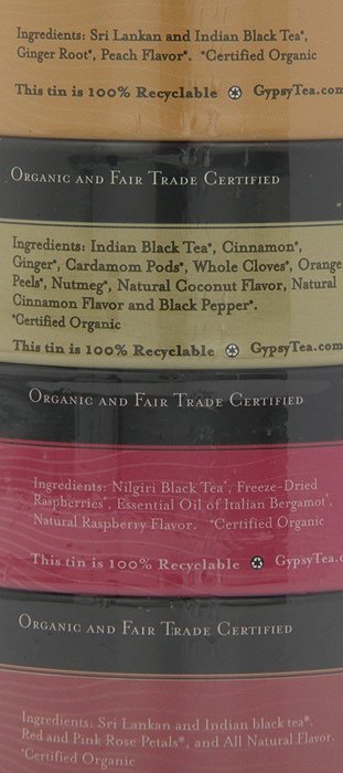 Zhena's Gypsy Tea, Black Tea Sampler Tin, 16 Count Tea Sachets N11