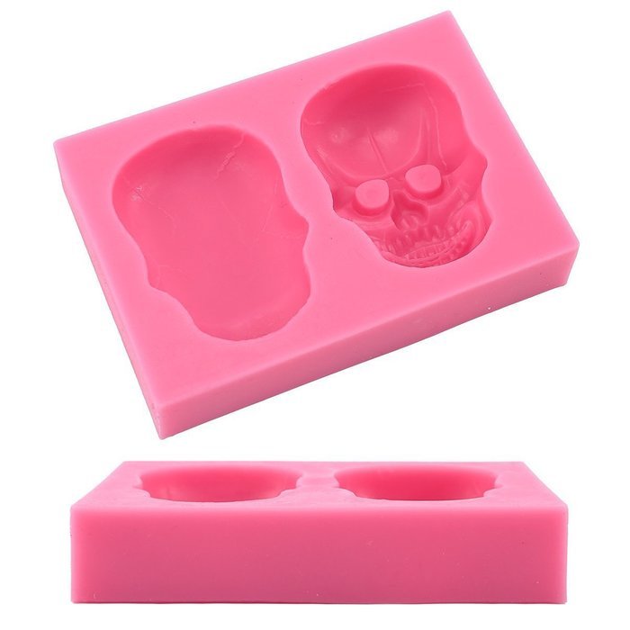 3D Skull Silicone Mould Fondant Sugar Clay Jewellery Fimo Button Cake Mold Chocolate Mold by Palker sky N2