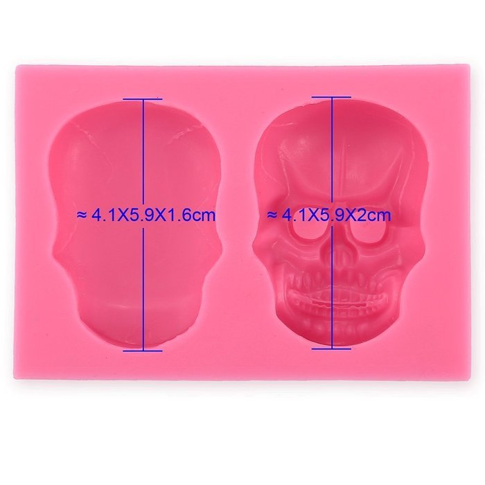 3D Skull Silicone Mould Fondant Sugar Clay Jewellery Fimo Button Cake Mold Chocolate Mold by Palker sky N3
