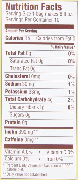 Teeccino Gluten Free Organic Chicory Herbal Tea Dandelion Dark Roast Tea Bags, Caffeine Free, Acid Free 10 count N2