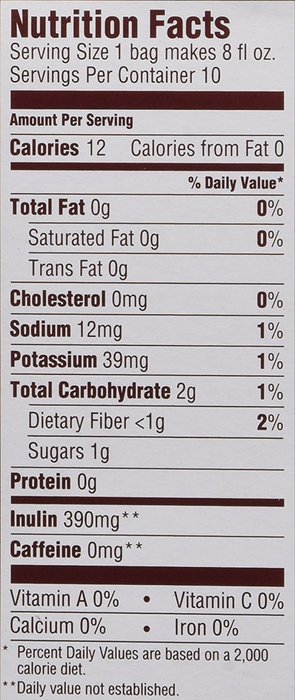 Teeccino Gluten Free Organic Chicory Herbal Tea Dandelion Dark Roast Tea Bags, Caffeine Free, Acid Free 10 count N10