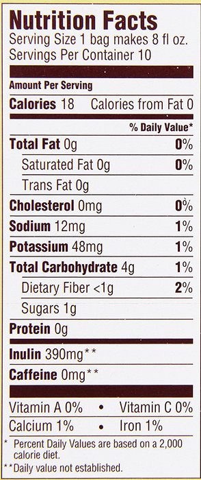 Teeccino Gluten Free Organic Chicory Herbal Tea Dandelion Dark Roast Tea Bags, Caffeine Free, Acid Free 10 count N22
