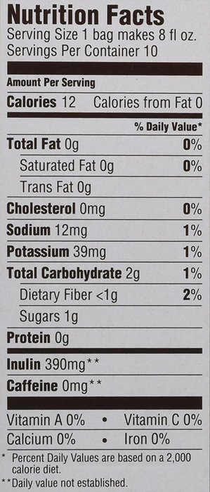 Teeccino Gluten Free Organic Chicory Herbal Tea Dandelion Dark Roast Tea Bags, Caffeine Free, Acid Free 10 count N26