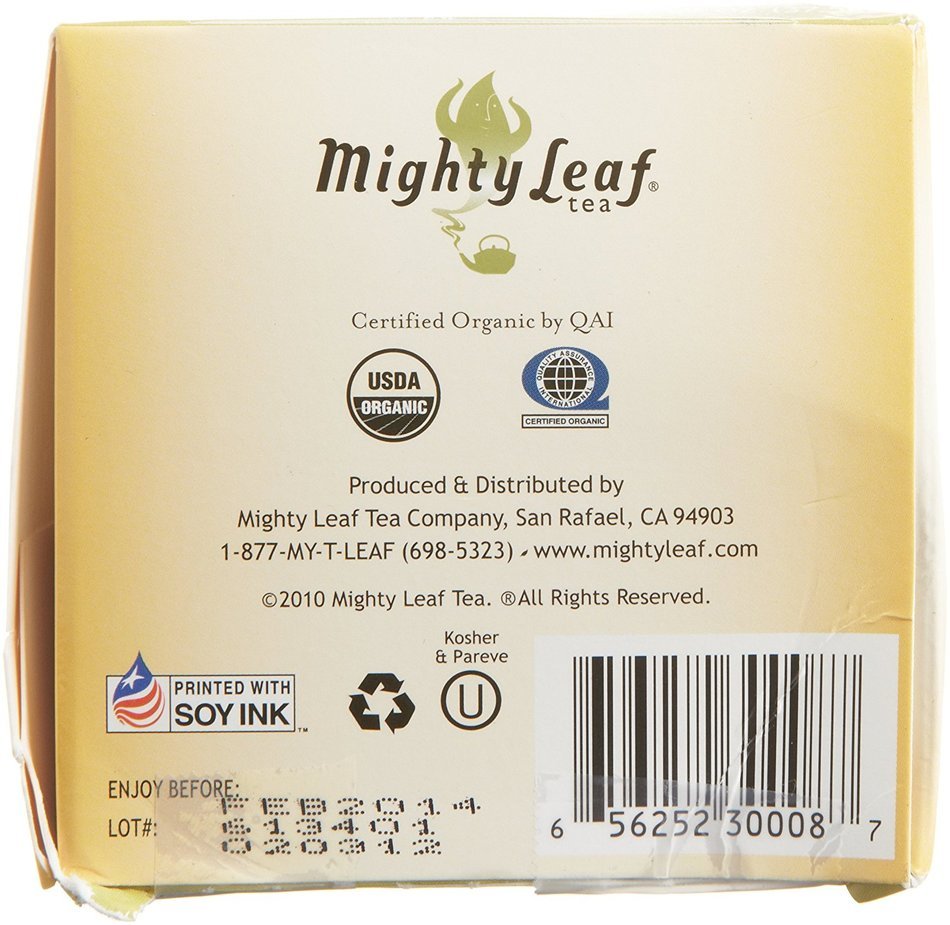 Mighty Leaf Organic Tea, Mint Melange, 15-Count Whole Leaf Pouches 1.32 Oz (Pack of 3) N2