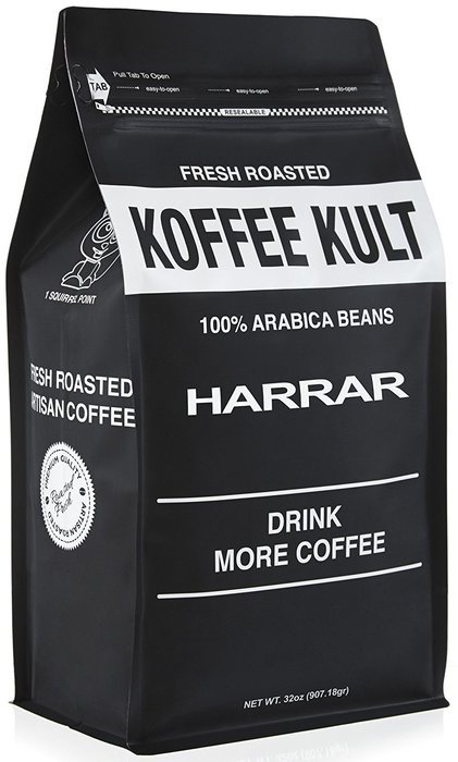 Koffee Kult Ethiopian Harrar Coffee - Whole Bean Coffee- Fresh Gourmet ...