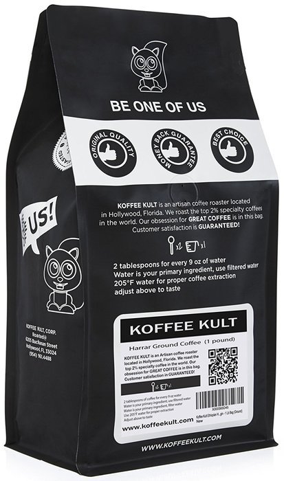 Koffee Kult Ethiopian Harrar Coffee - Whole Bean Coffee- Fresh Gourmet Single Origin - 1 Lb Bag (Whole Bean) -... N6
