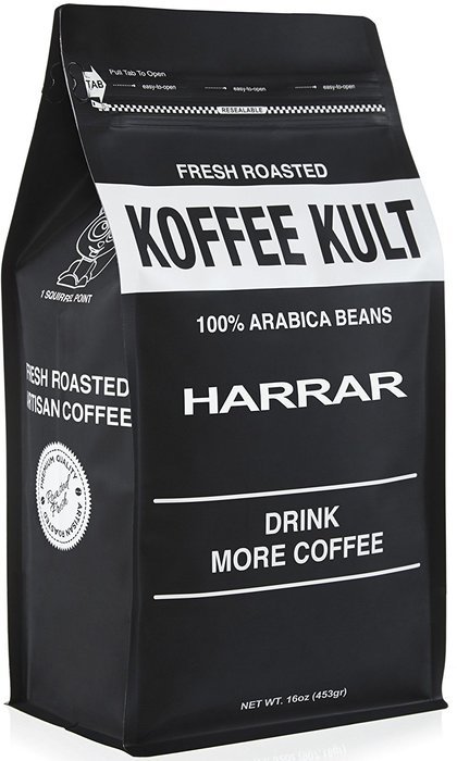 Koffee Kult Ethiopian Harrar Coffee - Whole Bean Coffee- Fresh Gourmet ...