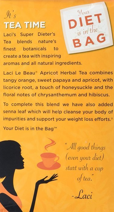 SUPER DIETER'S TEA APRICOT 60 Tea Bags Net Wt 5.26 oz./150 g