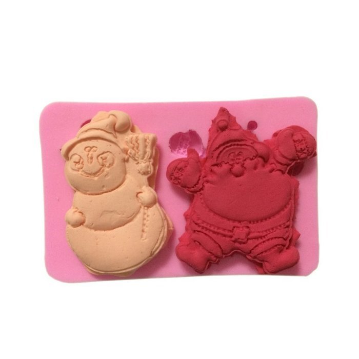 Yunko Christmas Party Santa Claus Snowman Shaped 3d Silicone Cake Fondant Mold Cake Decoration