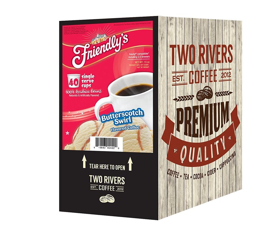 Friendly's Single-Cup Coffee for Keurig K-Cup Brewers, Peppermint Stick, 40 Count N8