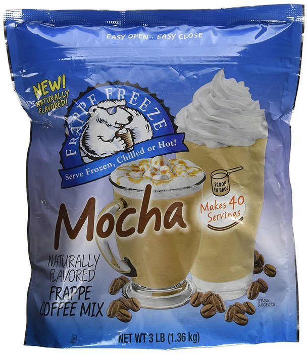 Caffe D'Amore Frappe Freeze Mocha Coffee Mix- 3 Lbs Reclosable Bag