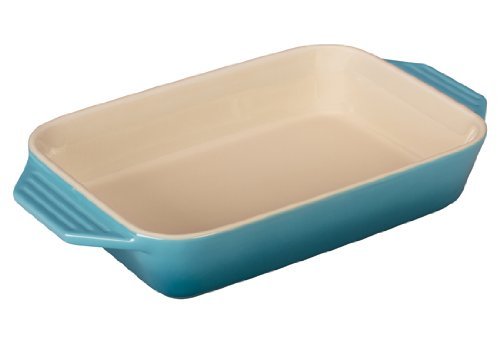 Le Creuset Stoneware Rectangular Dish, 7 by 5-Inch, Caribbean