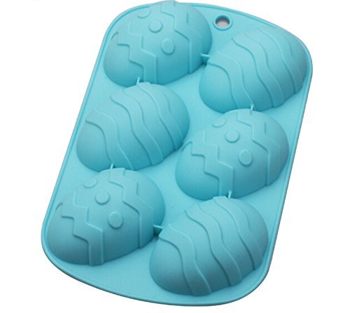 Blue 6 Cavities Eggs Silicone Cake Baking Mold Cake Pan Muffin Cups Handmade Soap Moulds Biscuit Chocolate Ice...