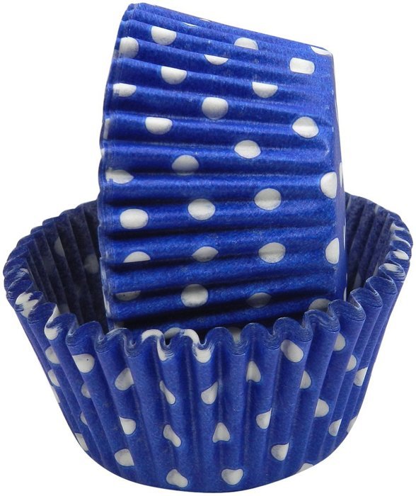 Regency Wraps Greaseproof Baking Cups, Cobalt Blue Polka Dots, 40-Count, Standard.