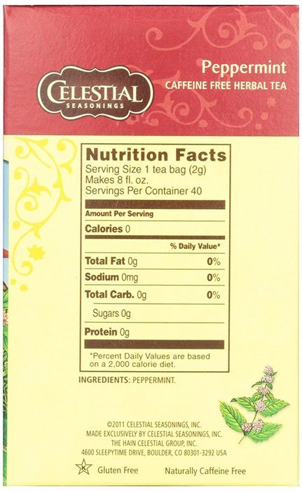 Celestial Seasonings, Peppermint, 40 ct N2