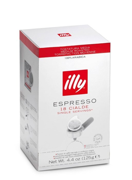 illy Caffe Espresso (Medium Roast, Red Band), 18-Count E.S.E. Pods (Pack of 2) N2