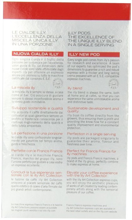 illy Caffe Espresso (Medium Roast, Red Band), 18-Count E.S.E. Pods (Pack of 2) N3