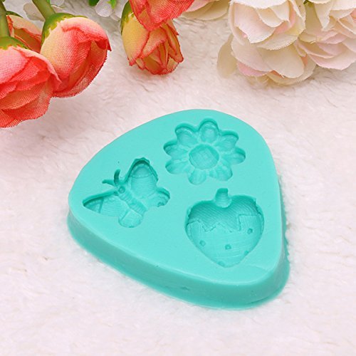 Mini 3D Silicone Butterfly Strawberry Flowers Cake Mold N3