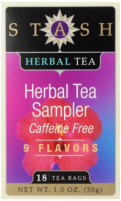 Stash Tea Herbal Tea Sampler, Nine Flavor Variety Pack, 18 Count Tea Bags in Foil (Pack of 6)