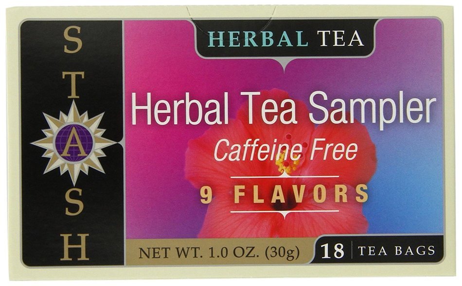 Stash Tea Herbal Tea Sampler, Nine Flavor Variety Pack, 18 Count Tea Bags in Foil (Pack of 6) N3