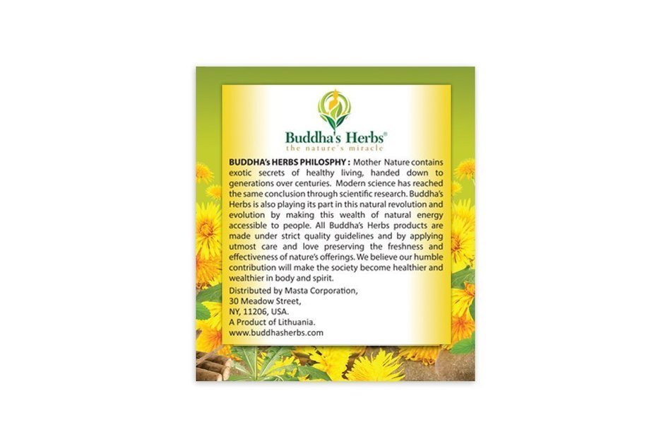 Buddha's Herbs 100% Natural Dandelion Root Tea with Burdock Roots - Caffeine Free - Pack of Two (44 Tea Bags) N7