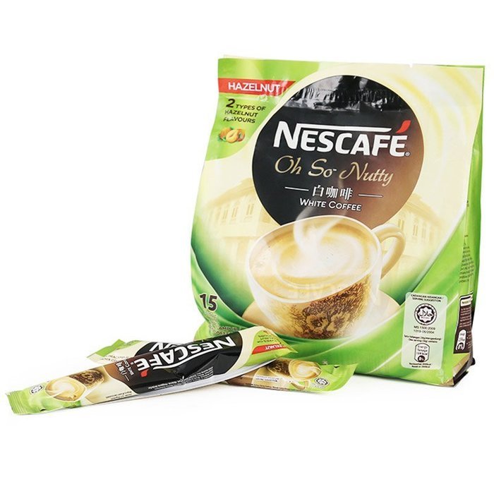 Nescaf&eacute; Ipoh White Coffee HAZELNUT (15 Sachets) - "Oh So Nutty" ★ Flavored Premix Instant Coffee ★ Deliciously... N4