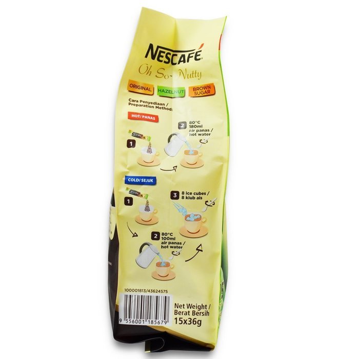 Nescaf&eacute; Ipoh White Coffee HAZELNUT (15 Sachets) - "Oh So Nutty" ★ Flavored Premix Instant Coffee ★ Deliciously... N13