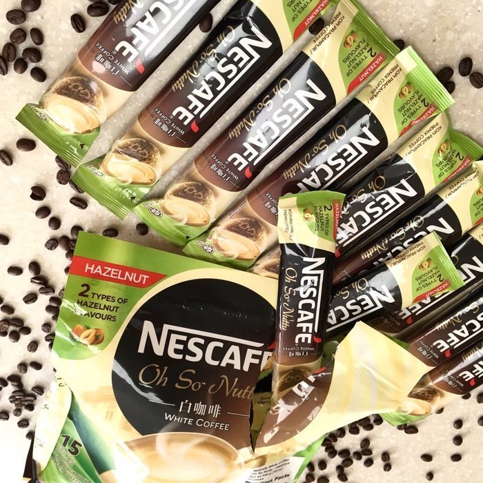 Nescaf&eacute; Ipoh White Coffee HAZELNUT (15 Sachets) - "Oh So Nutty" ★ Flavored Premix Instant Coffee ★ Deliciously... N16