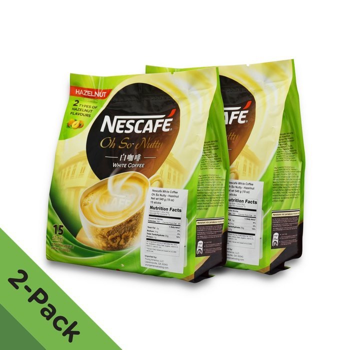 Nescaf&eacute; Ipoh White Coffee HAZELNUT (15 Sachets) - "Oh So Nutty" ★ Flavored Premix Instant Coffee ★ Deliciously... N17